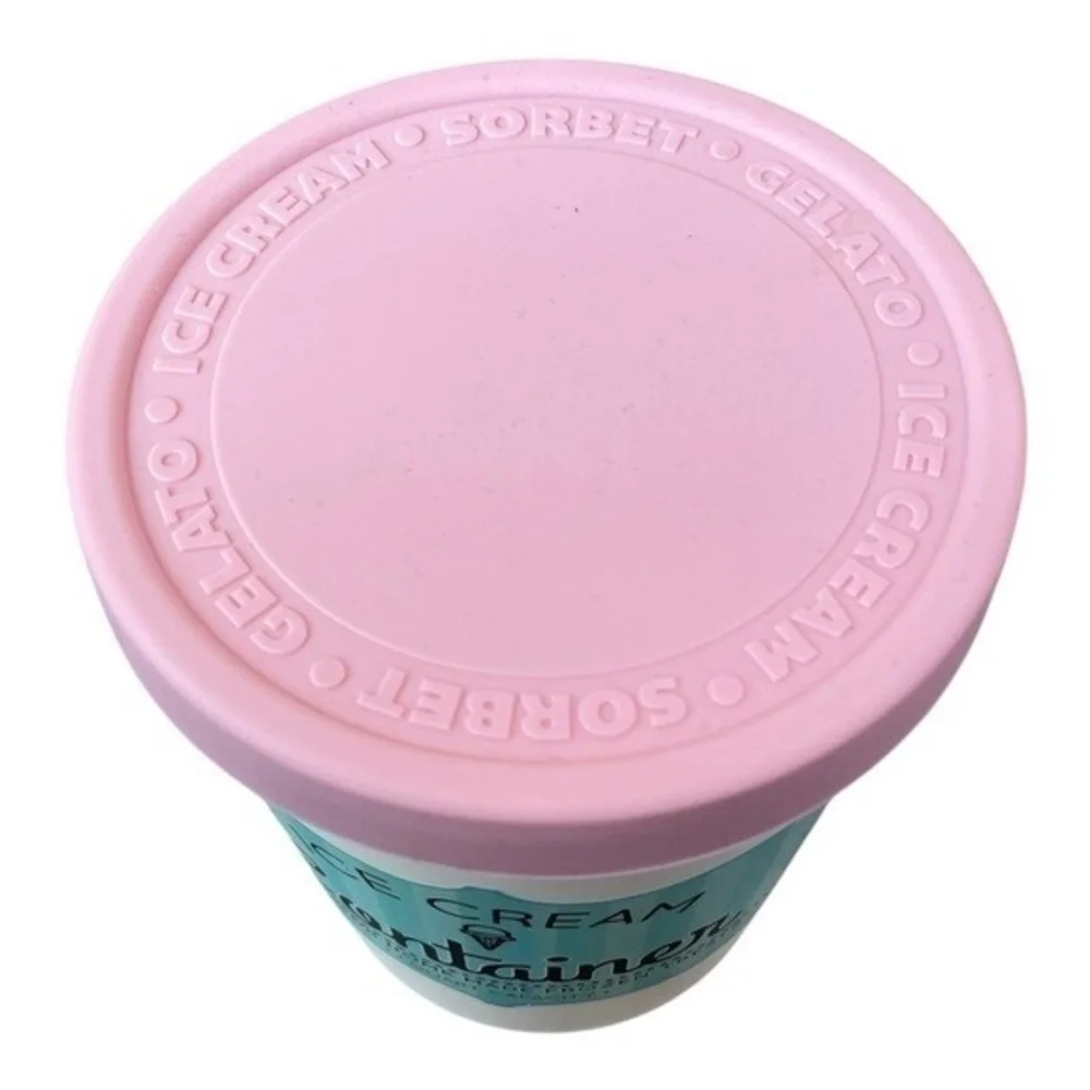 Ice Cream Container 1 Quart Pink White Blue Reusable Freezer Storage NWOT